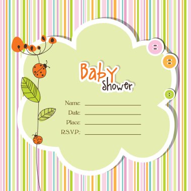 Baby shower card clipart