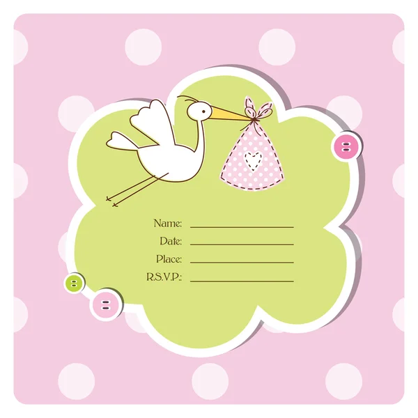 Cartão de banho de bebê com espaço de cópia — Vetor de Stock