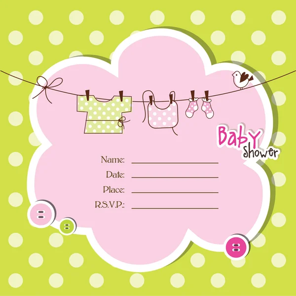 Baby Dusch-kort med kopia utrymme — Stock vektor