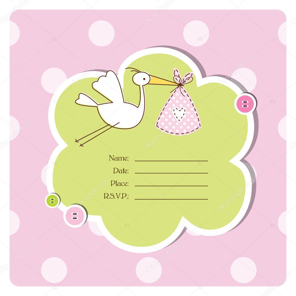 Baby shower card with copy space