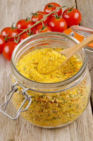 stock image All purpose seasoning in a kitchen jar