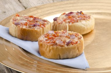 kağıt peçeteye Mini bruschetta