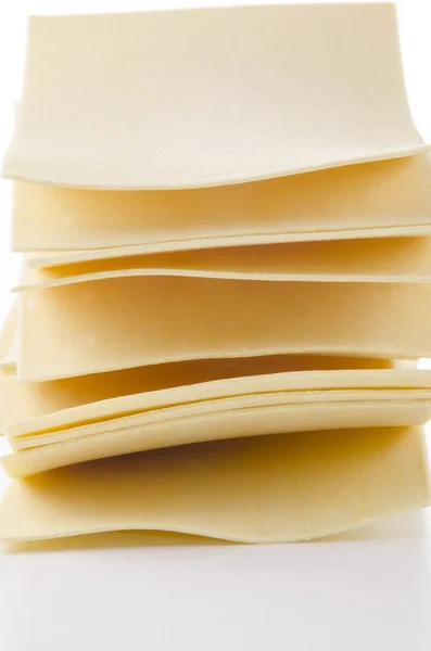 Homemade lasange sheets from wheat semolina — Stock Photo, Image