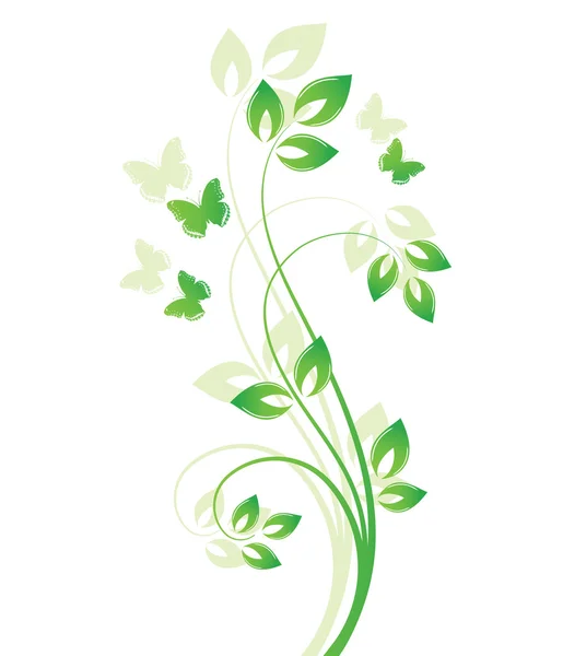 Arbre magique de printemps avec des papillons — Image vectorielle