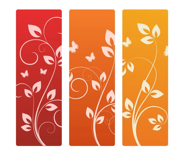 Collection of floral backgrounds — Stock Vector