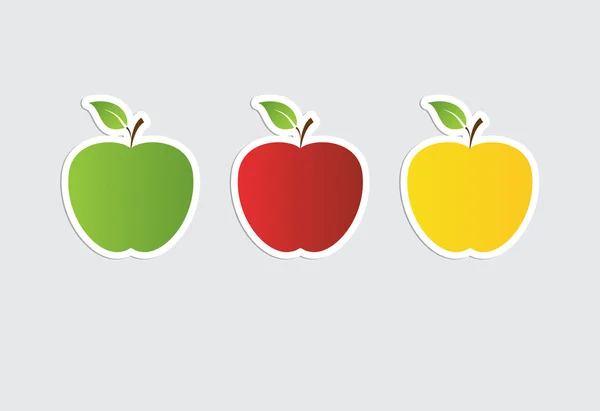 Sammlung von Apfelaufklebern — Stockvektor