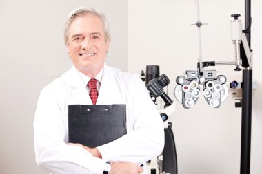 Doctor in Ophthalmology Clinic clipart