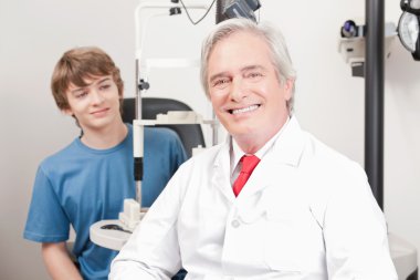 Optometrist and Patient clipart