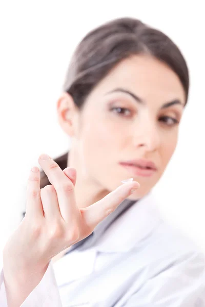 stock image Optometrist Holding Contact Lens