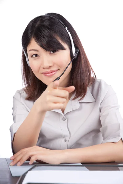 Businesswoman Wearing a Headset — Stock Photo, Image