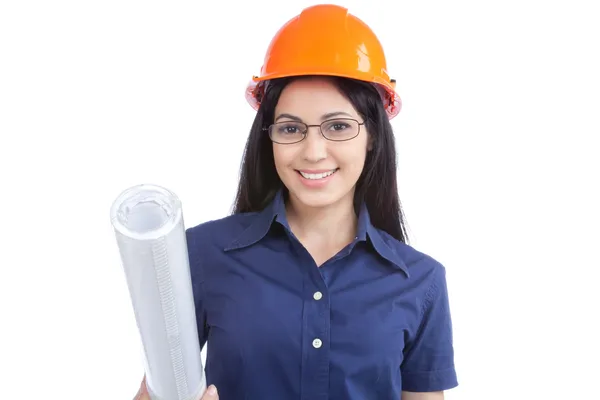 Portrait of Young Woman Architect — Stock Photo, Image