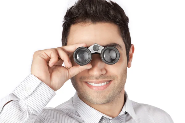 Empresario mirando a través de Binocular —  Fotos de Stock