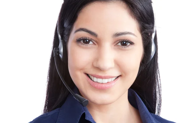 Geschäftsfrau trägt ein Headset — Stockfoto