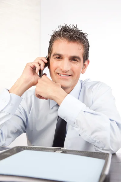 Businessman Talking On Cell Phone — Stock Photo, Image