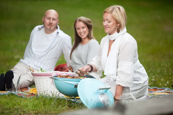 Friends BBQ in the Park — Stock Photo, Image