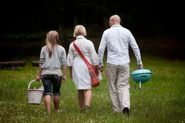 stock image Friends in Park with Barbecue