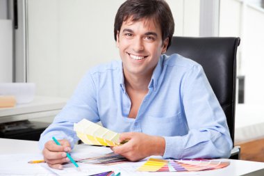 Male Interior Designer at Office clipart