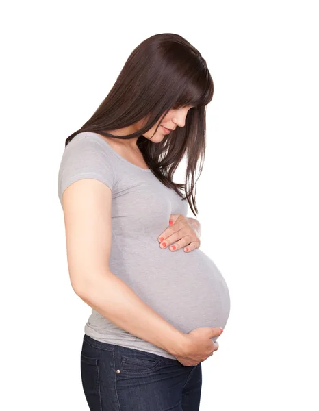Pregnant Woman in Third Trimester Stock Image