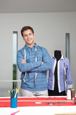 Tailor Standing Arms Crossed clipart