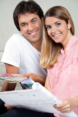 Couple Making House Plans clipart