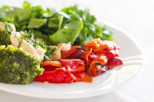 Grönsaker och kyckling maträtt — Stockfoto