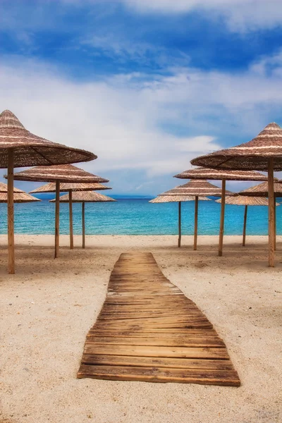 Hdr Bild vom Strand von Pefkohori, Griechenland — Stockfoto