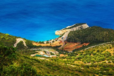 Porto katsiki beach, uzaktan görülen lefkada