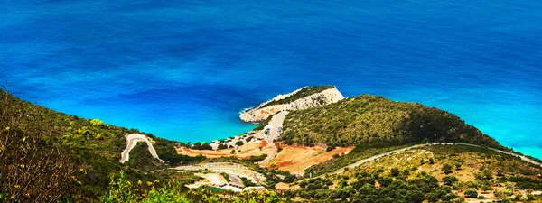 遠くから見ると、ギリシャ、レフカダ島、ポルト katsiki ビーチ — ストック写真