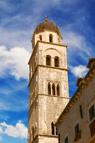 Franciscan Monastery tower in Dubrovnik — Stock Photo, Image