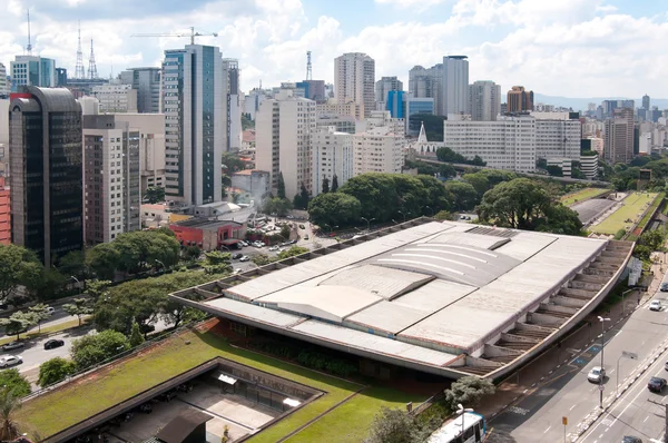 Luchtfoto van het culturele centrum van sao paulo — Stockfoto