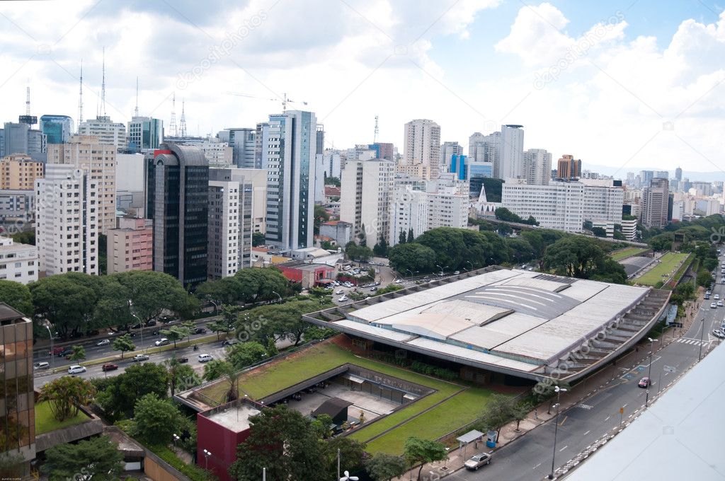 Aerial view of the cultural center of sao paulo