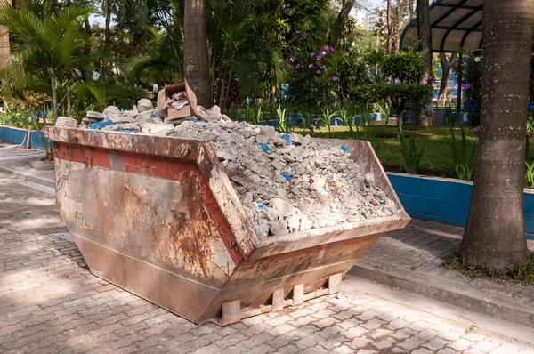 stock image Garbage dumpster of construction