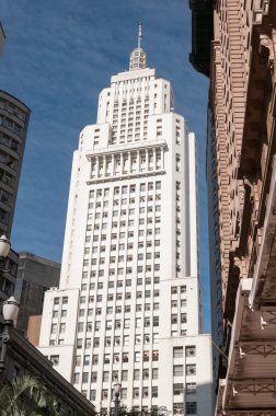 Banespa and Martinelli Building in downtown sao paulo. clipart