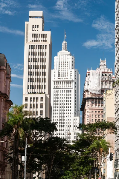 Banespa e Martinelli Edifício no centro de São Paulo . — Fotografia de Stock