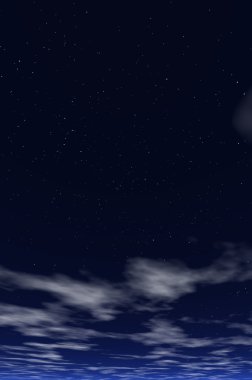 yıldızlı gece gökyüzünde bulutlar