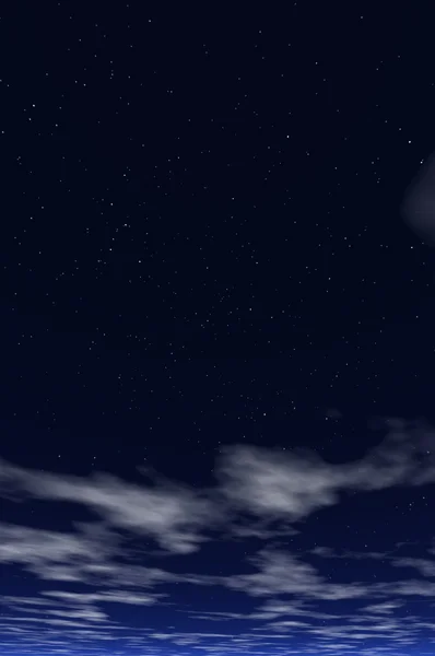 Wolken am nächtlichen Sternenhimmel — Stockfoto