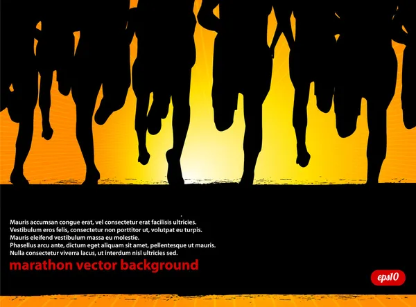 Affiche des coureurs de marathon — Image vectorielle