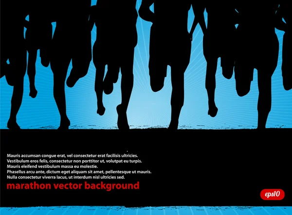 Marathon Runners Background — Stock Vector