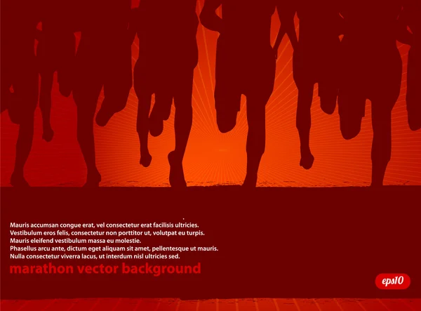 Vektor maratoni futók — Stock Vector