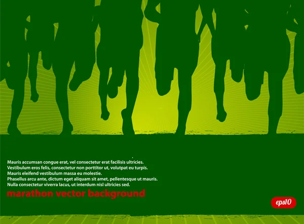 Marathon Runners Vector Poster — Stock Vector