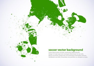 Grunge Soccer Player clipart