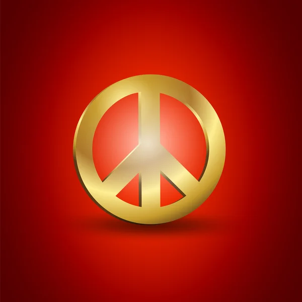 Gouden vrede symbool — Stockvector