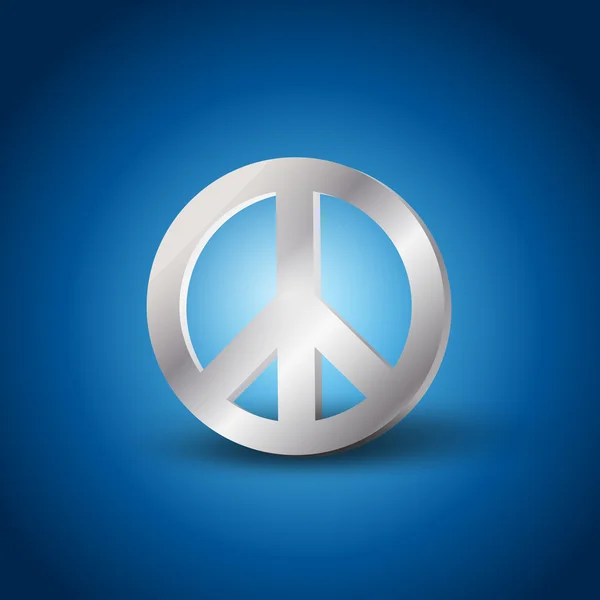 Silbernes Friedenssymbol — Stockvektor