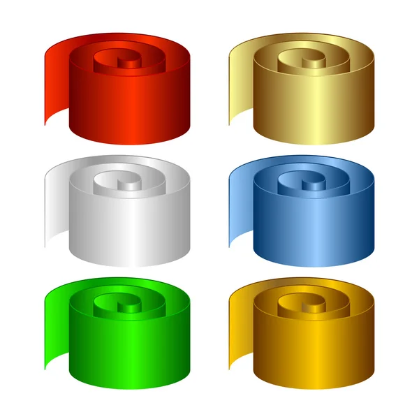 Conjunto de rolos multicoloridos . — Vetor de Stock