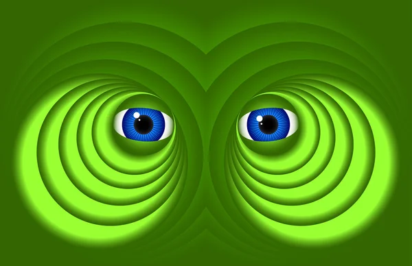 在绿色背景上的眼睛 — 图库矢量图片
