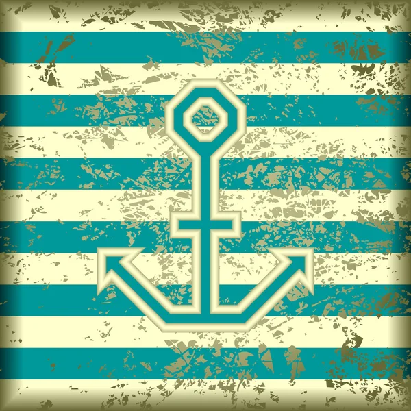 Anchor on a striped background — Stock Vector