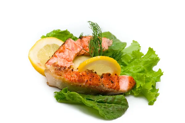 Salmon with dill and lemon — Stock Photo, Image