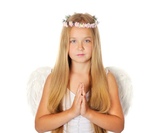 Praying angel girl — Stock Photo, Image