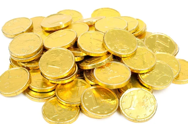 Pièces en euros dorées — Photo