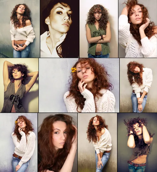 Chicas collage —  Fotos de Stock